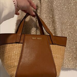 Nine West Tan and Brown Tote Bag